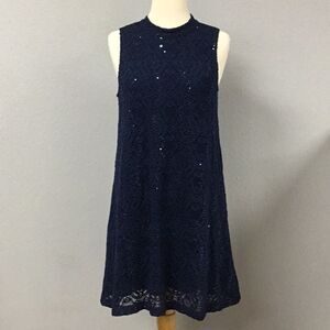 Blue Sequin Knee Length Dress Size 8‎ Petite New